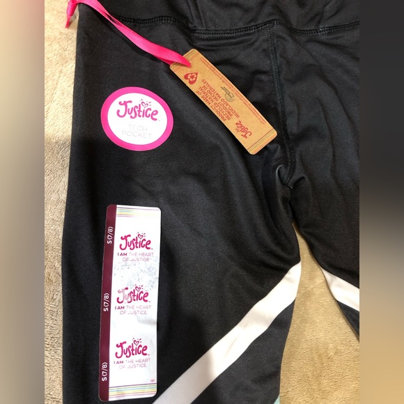 Girls Justice athletic leggings with pocket tech SMALL (7-8) NWT - Picture 8 of 8